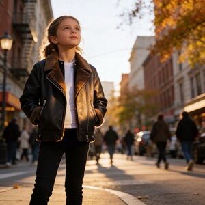 ZARA Kids Faux Shearling Biker Jacket